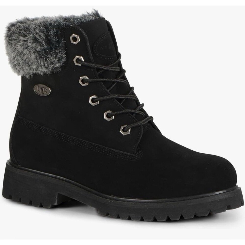 Lugz Empire Faux Fur Kids Lace Up Boots Size 3